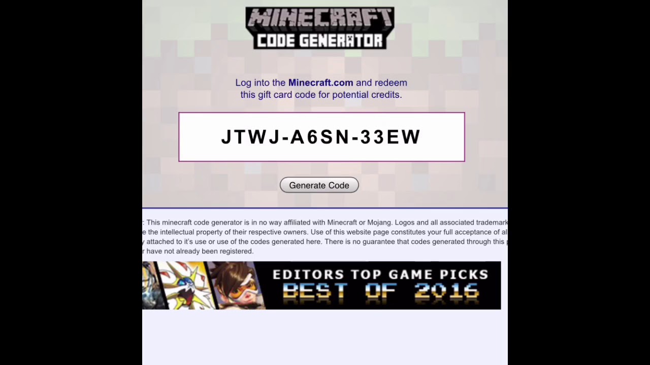 Free Minecraft Gift Code Generator No Download Or Survey evercars